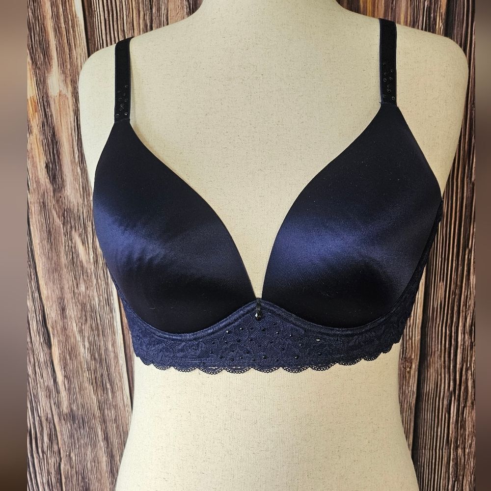 Soma Rhinestone Lace Trim Longline Bra Size 40C